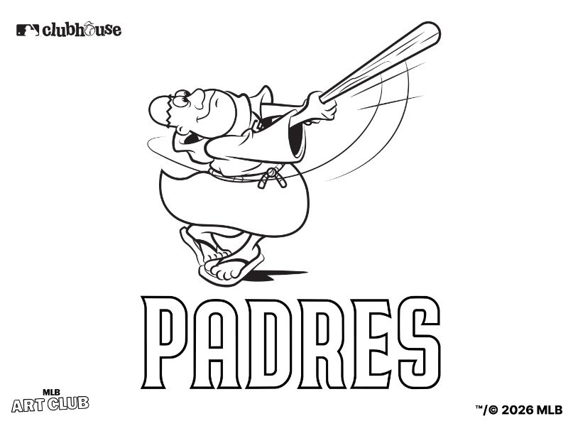 San Diego Padres The Swinging Friar Coloring Page
