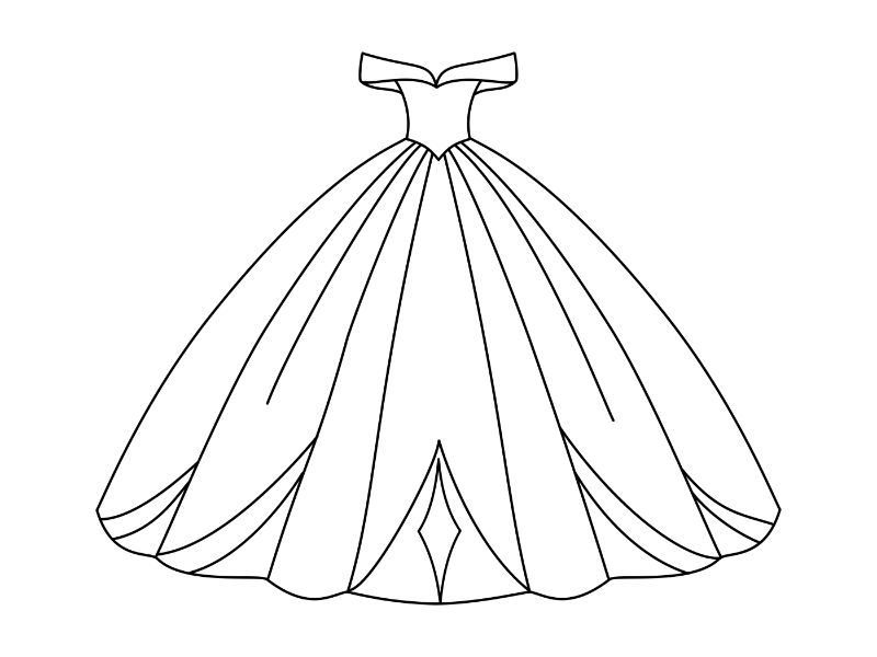 Ball Gown Coloring Page