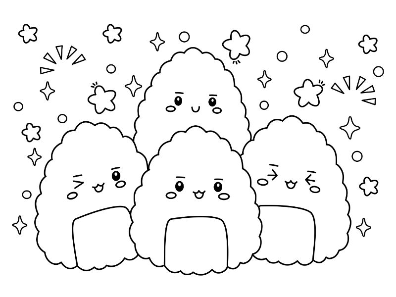 Onigiri Coloring Page
