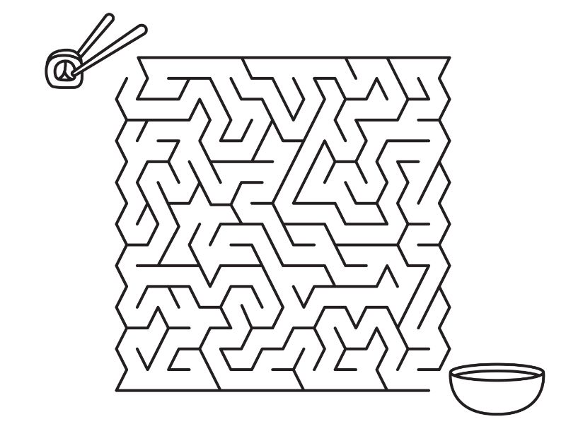 Sushi Maze Coloring Page