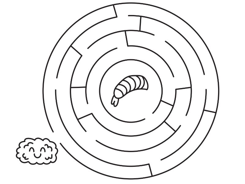 Sushi Maze Coloring Page