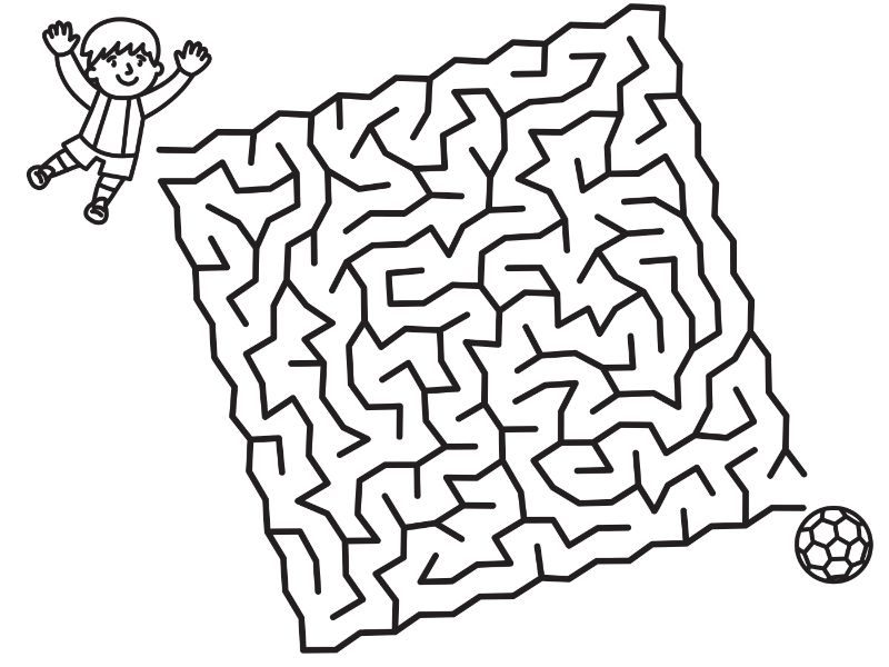 Soccer Maze Coloring Page
