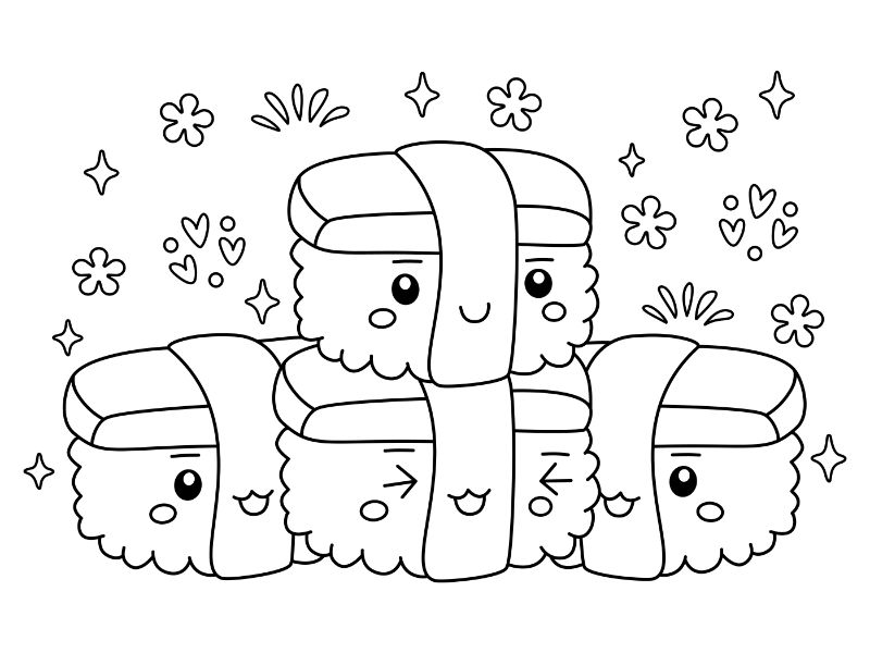 Musubi Coloring Page