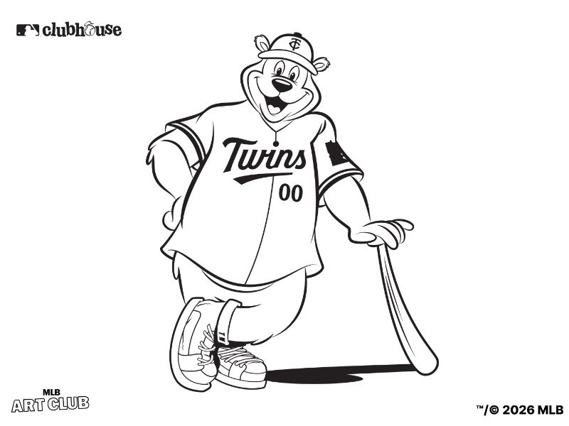 Minnesota Twins T.C. Bear Coloring Page