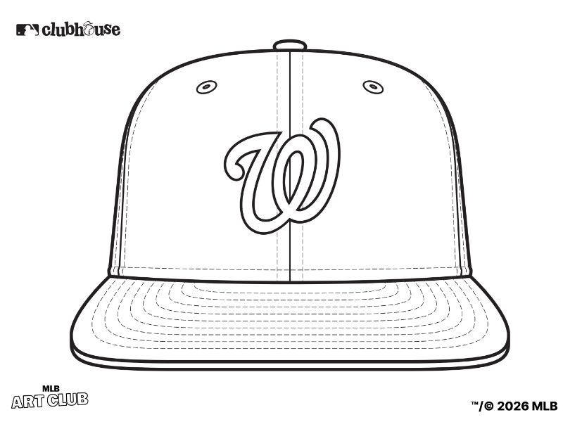 Washington Nationals Hat Coloring Page
