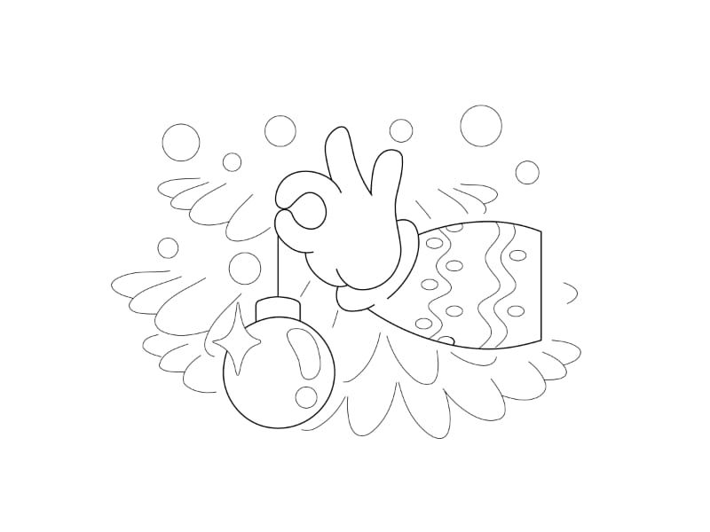 Hanging Ornaments Coloring Page