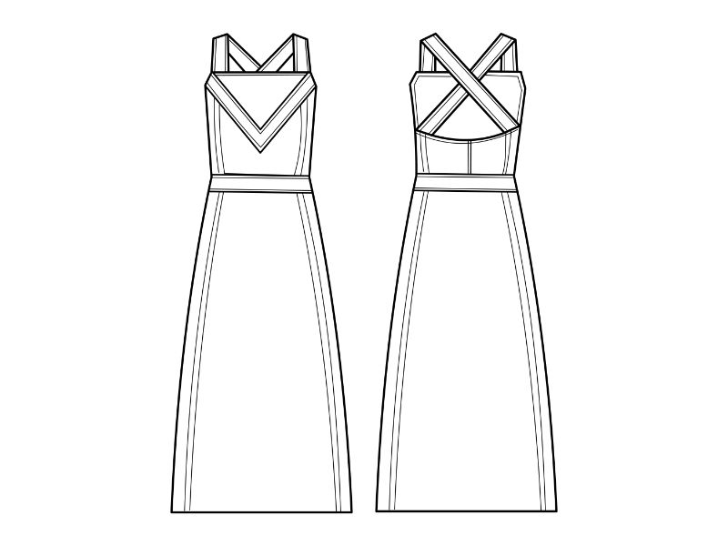Simple Long Dress Coloring Page
