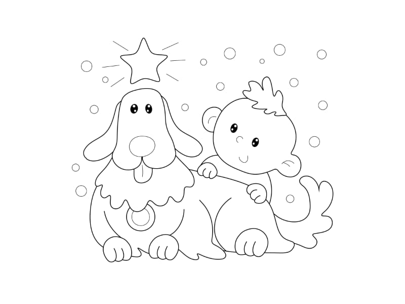 Star Dog Coloring Page