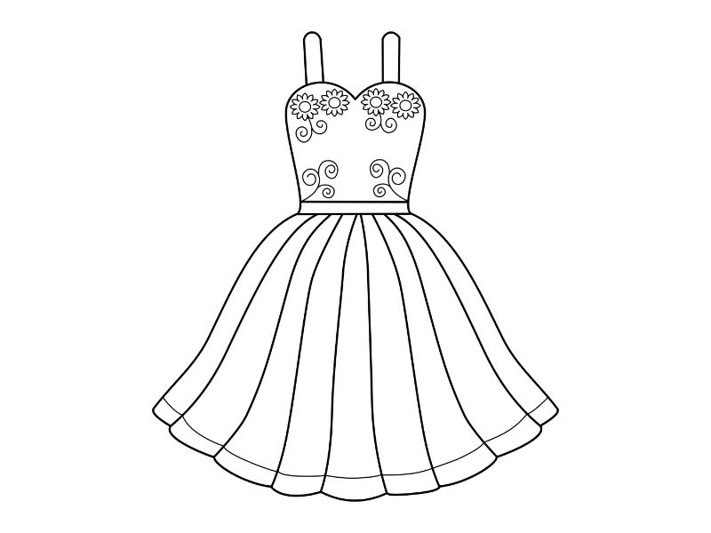 Floral Dress Coloring Page