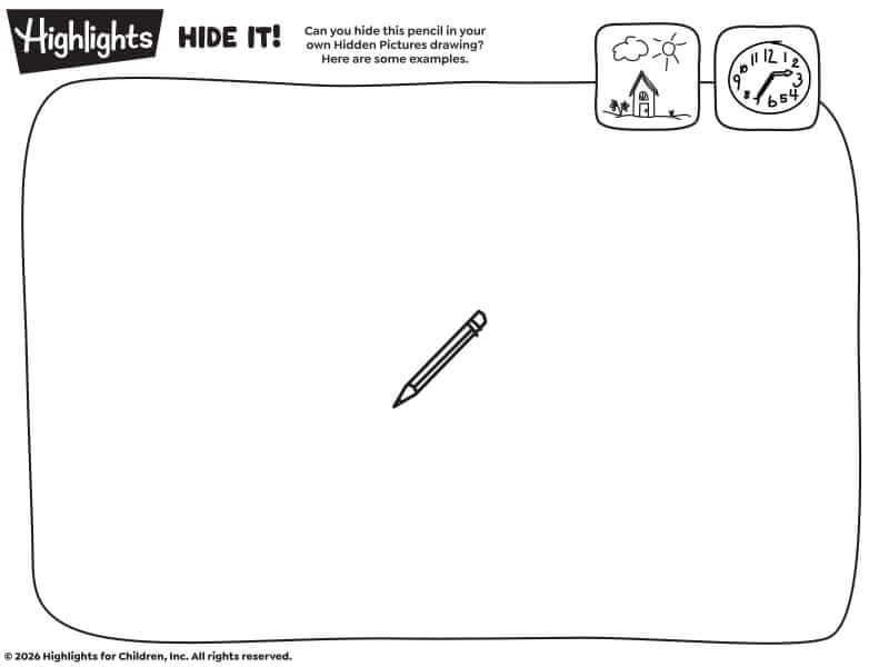 Highlights Hide It Pencil Coloring Page