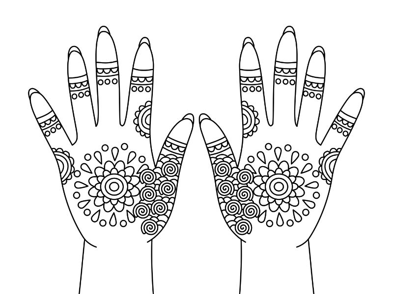 Mehndi Coloring Page