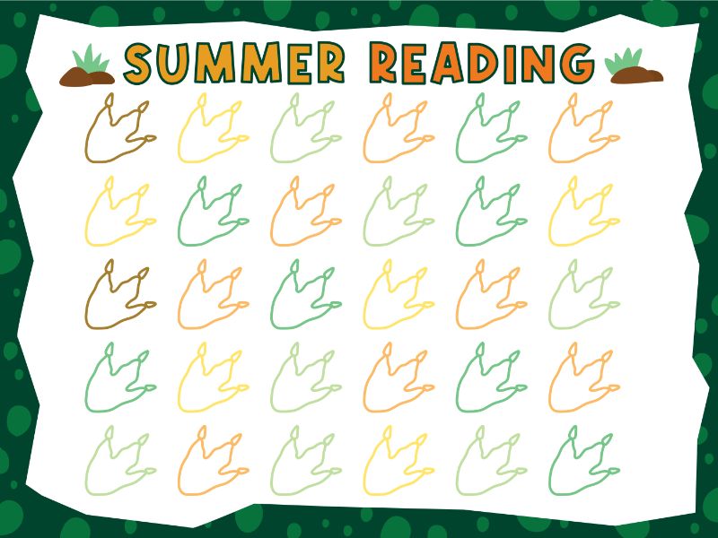 Summer Reading Dinosaur Coloring Page