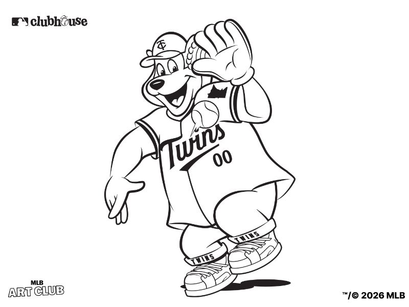 Minnesota Twins T.C. Bear Coloring Page