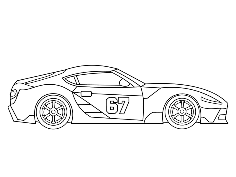67RaceCar Coloring Page