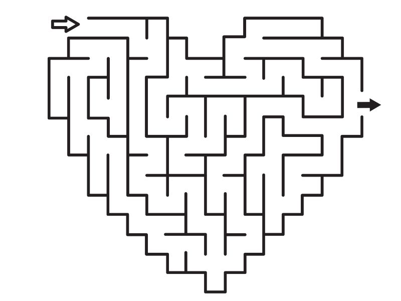 HeartMaze Coloring Page