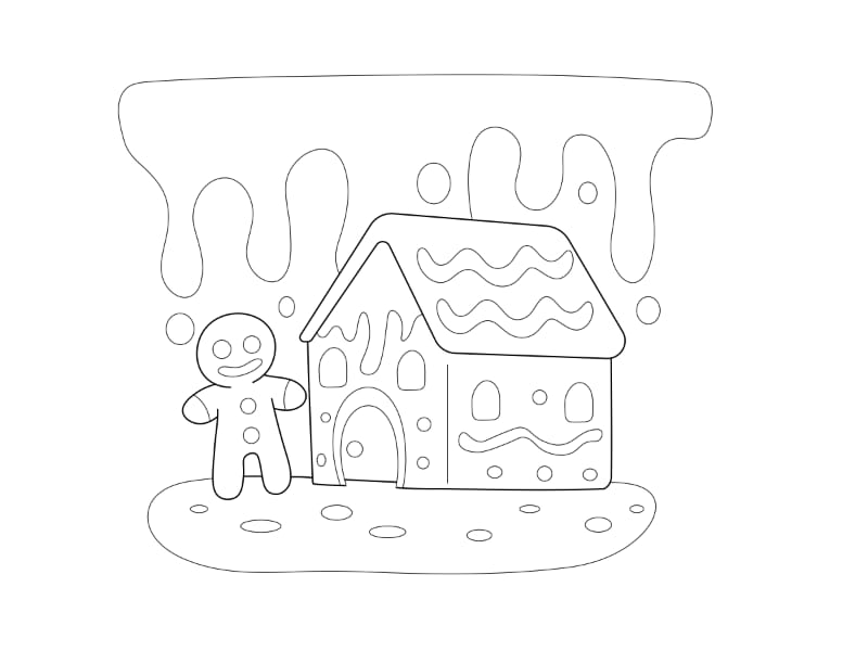 Gingerbread House Coloring Page