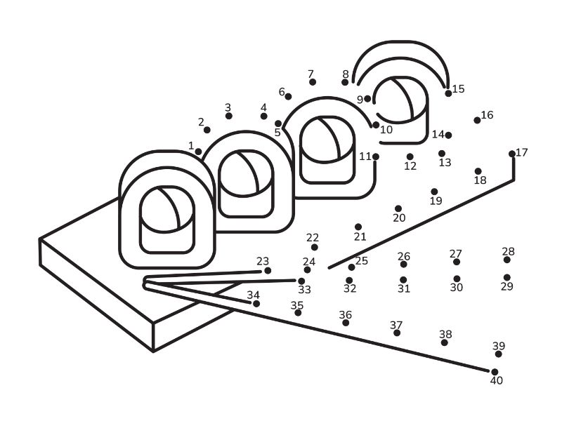 Sushi Dot Coloring Page