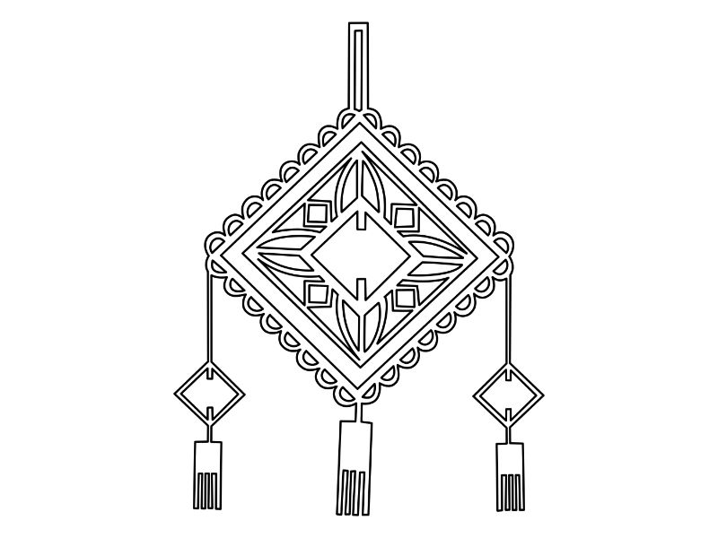 Chinese Paper Cutting Coloring Page