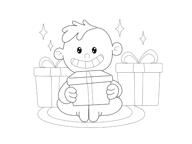 Present Time Coloring Page
