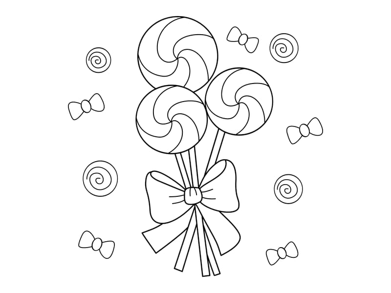 Rainbow Lollipop Coloring Page