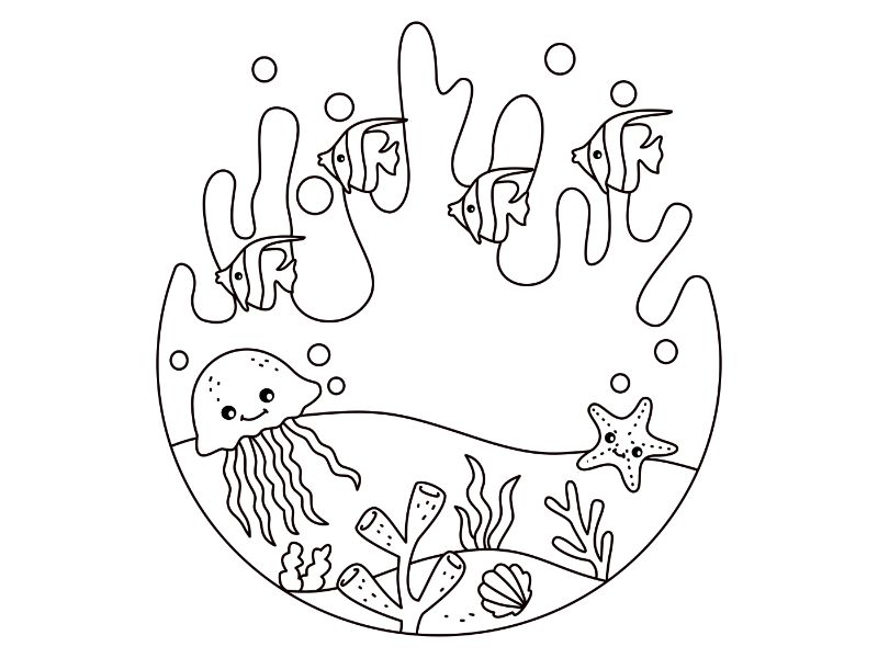 Jellyfish Poster Coloring Page