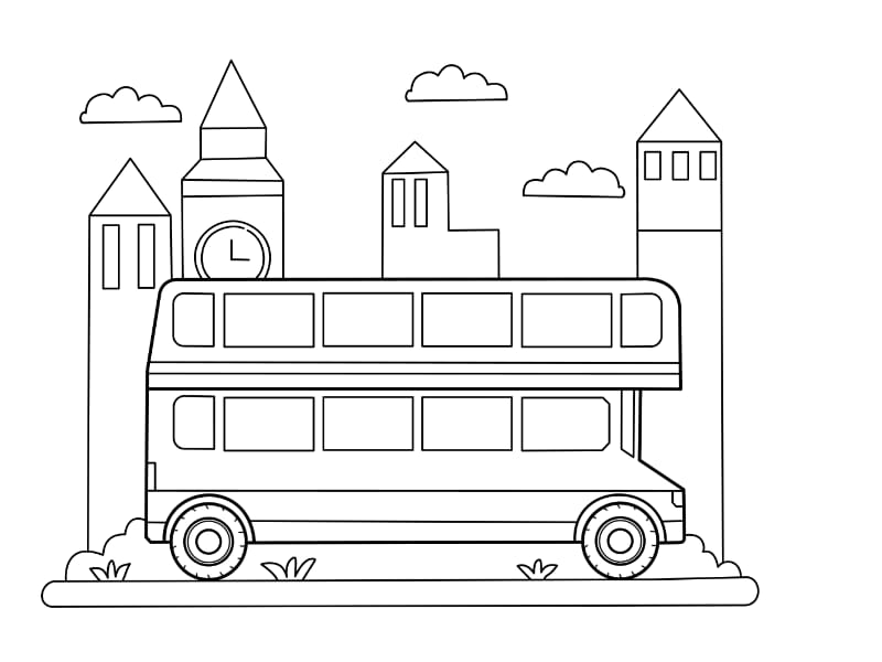 DoubleDecker Coloring Page