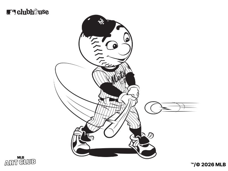 New York Mets Mr. Met Coloring Page