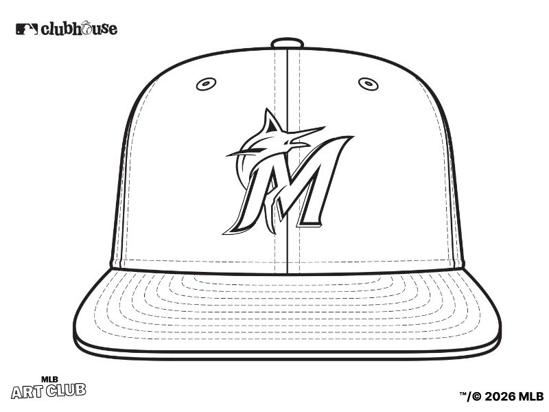 Miami Marlins Hat Coloring Page