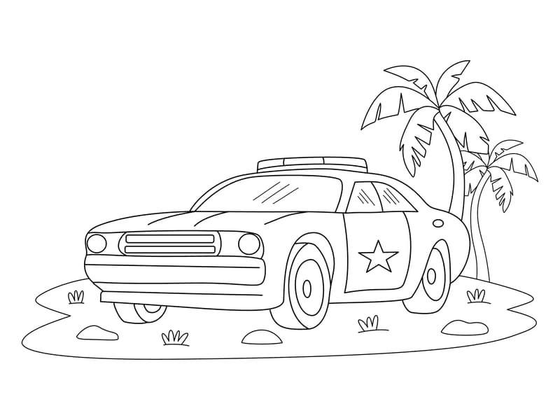 Police Car Coloring Page