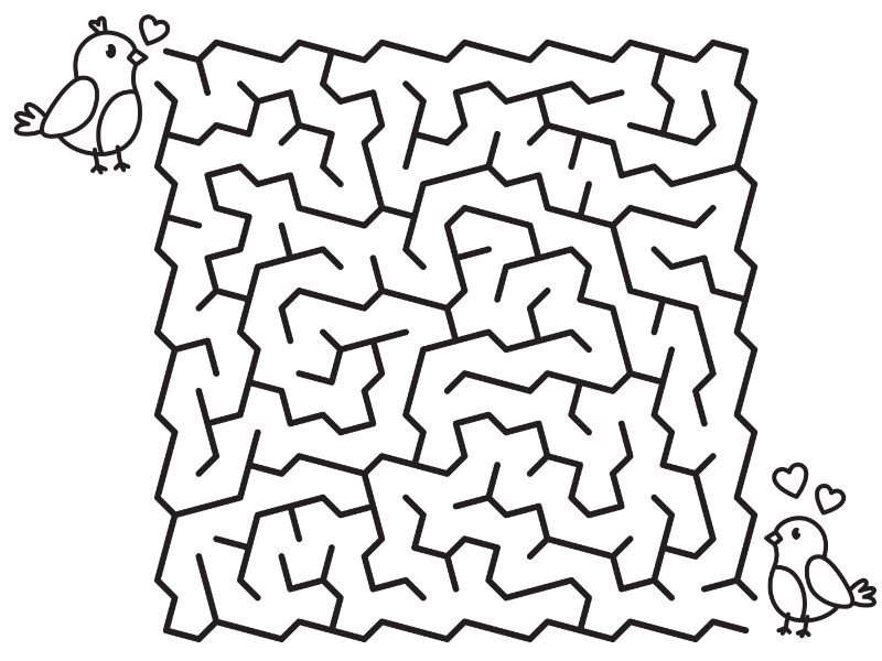 HeartMaze Coloring Page