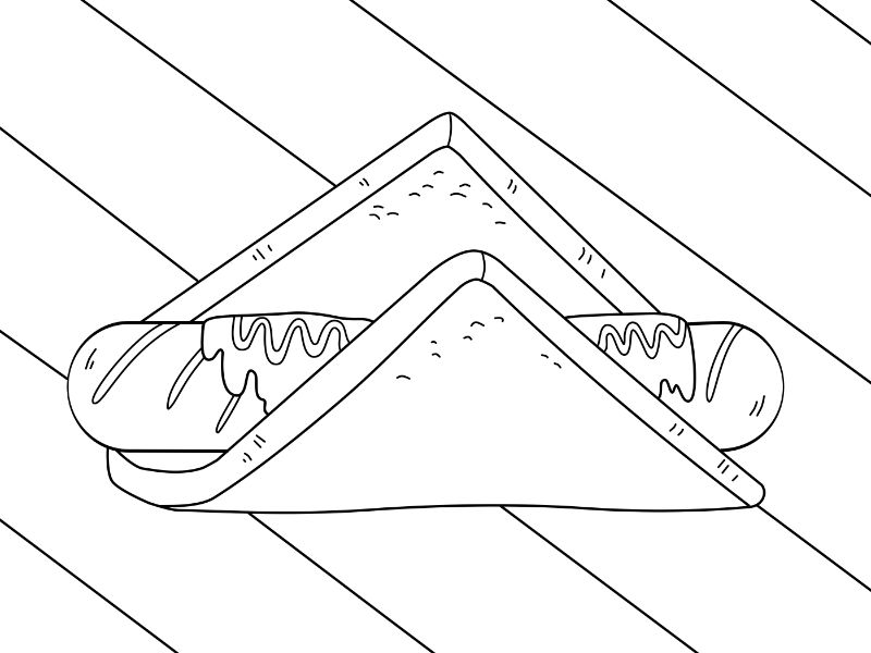 Sausage Sizzle Coloring Page