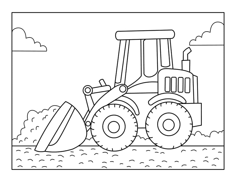 Bulldozer Coloring Page
