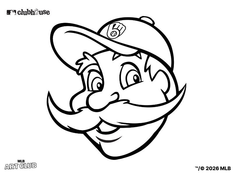 Milwaukee Brewers Bernie Brewer Coloring Page