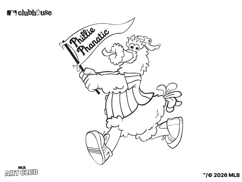 Philadelphia Phillies The Phillie Phanatic Coloring Page