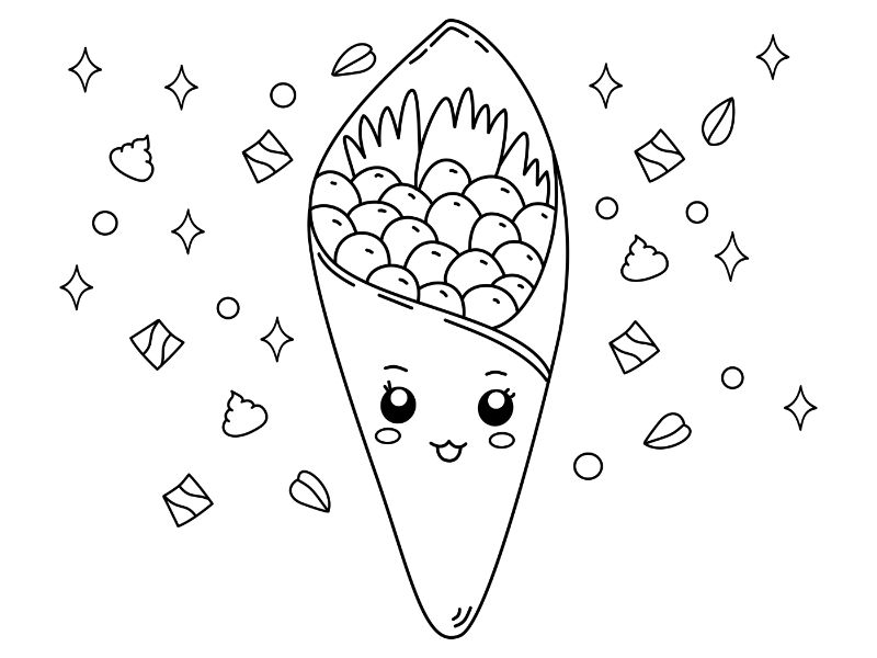 Handroll Coloring Page
