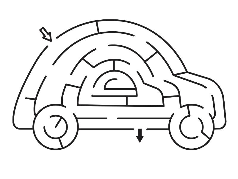 Maze Car Coloring Page