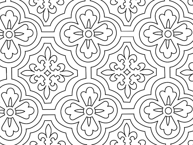 Peranakan Tiles Coloring Page