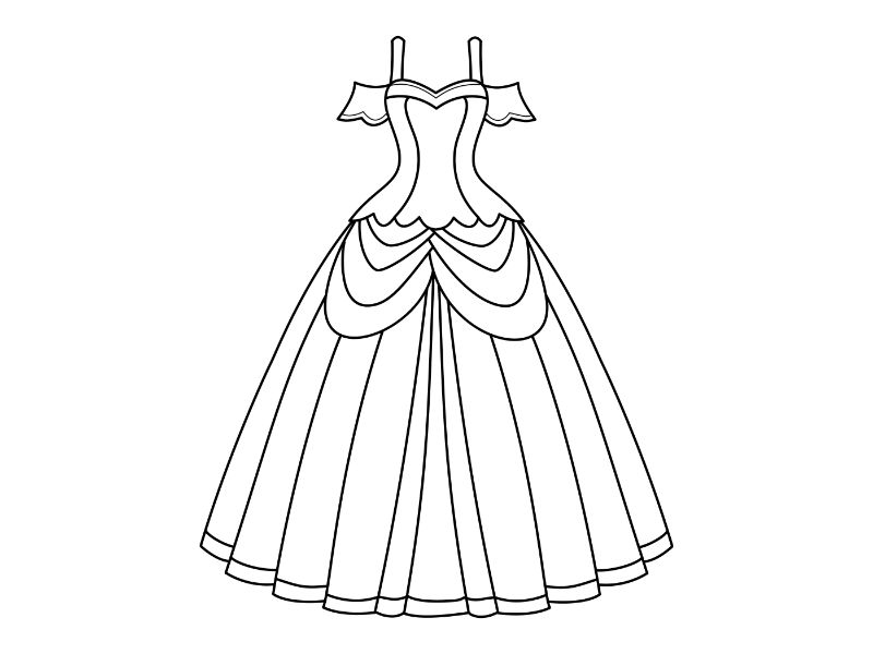 Ball Gown Coloring Page