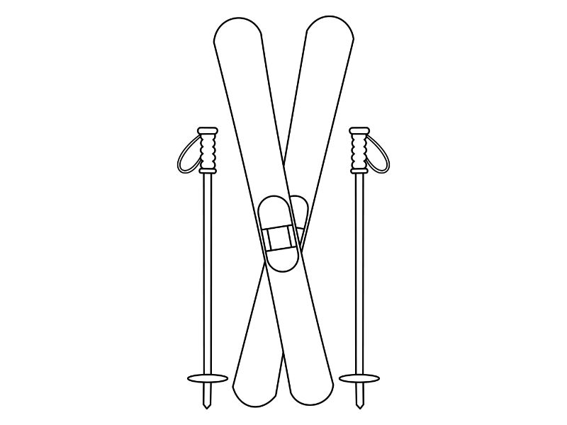 Skis Coloring Page