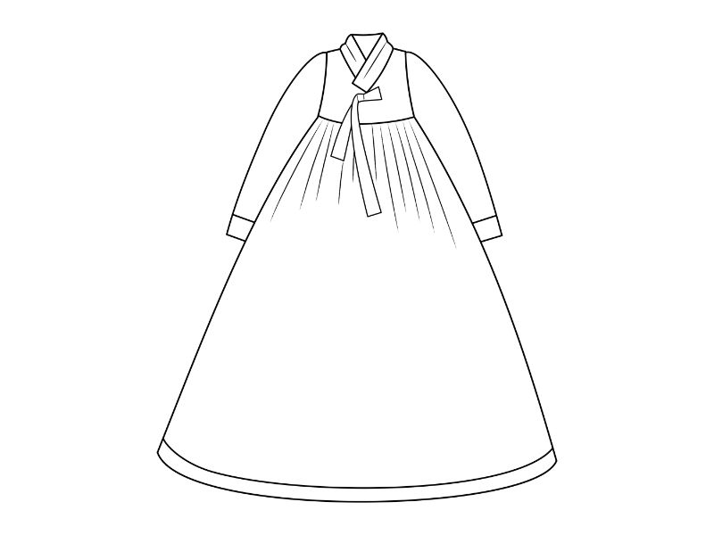 Asian Traditional Clothing Coloring Page