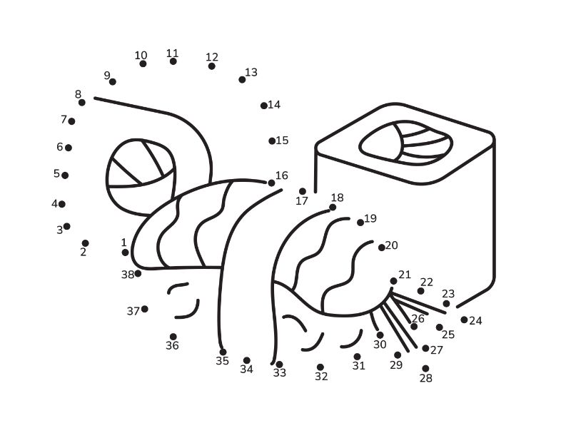 Sushi Dot Coloring Page