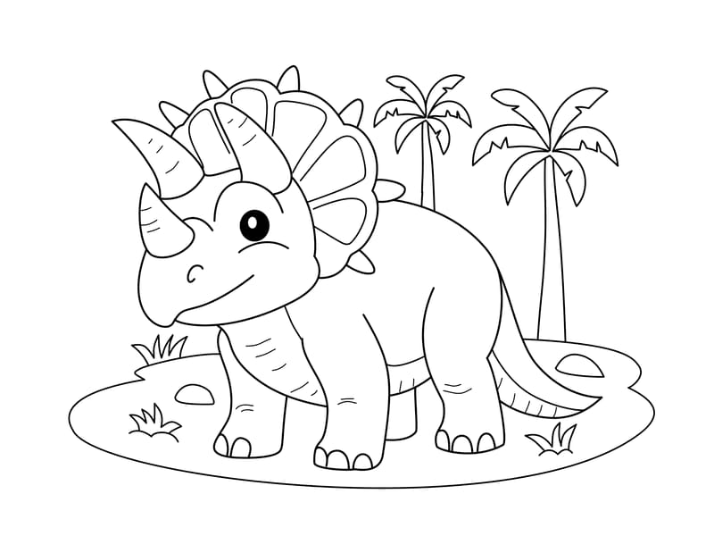 Triceratops Coloring Page