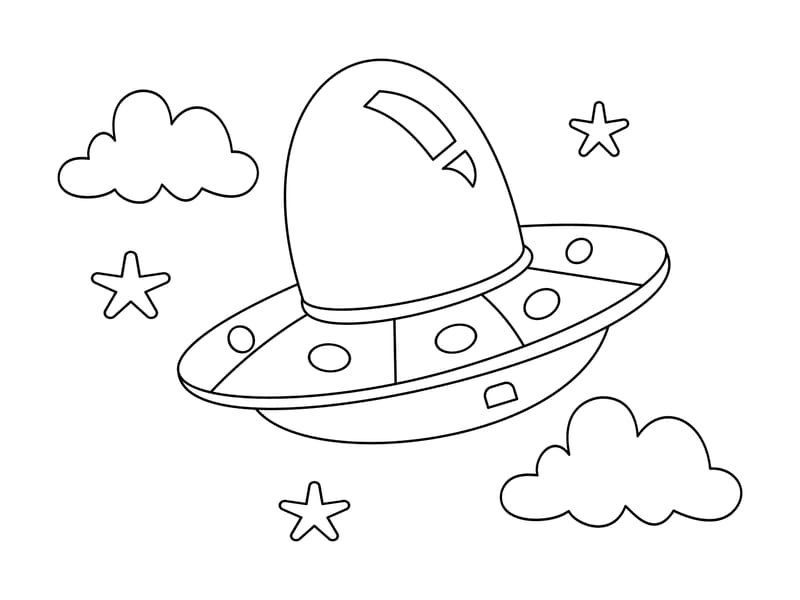 UFO Coloring Page