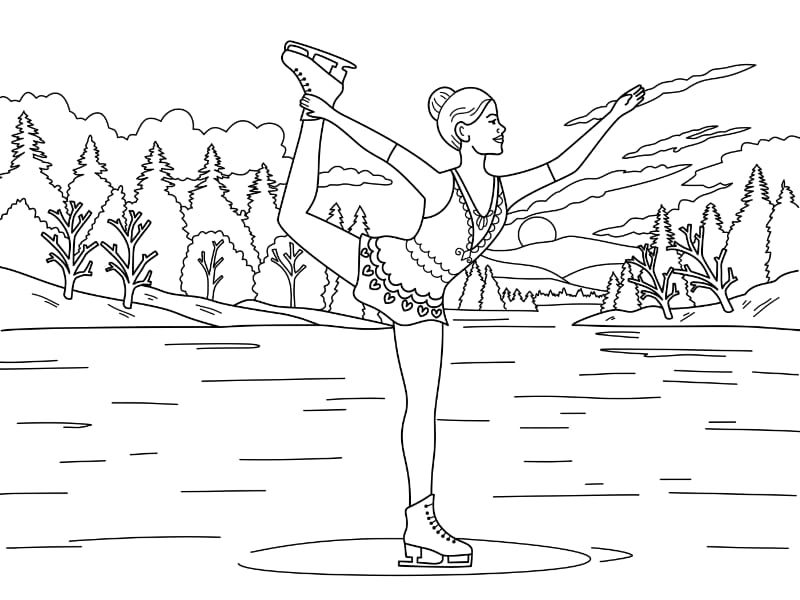 Figure Skating Coloring Page