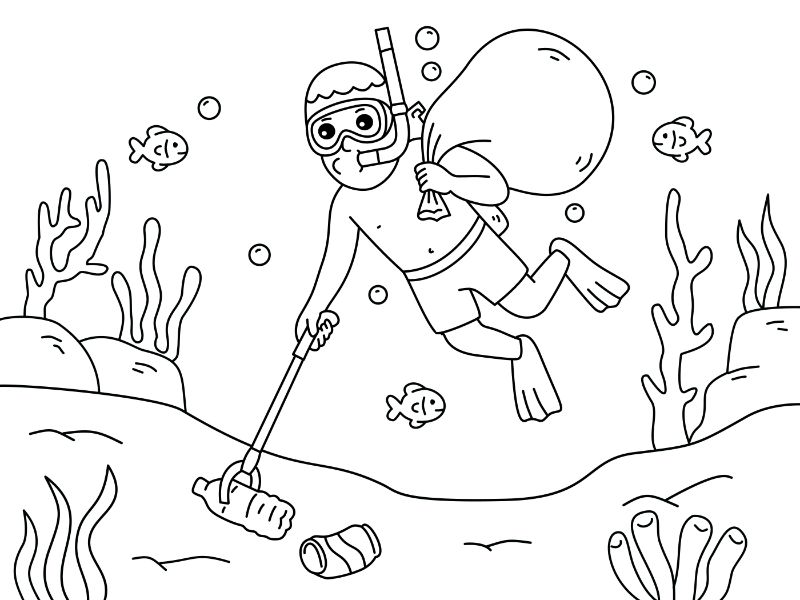 Protect our Ocean Coloring Page