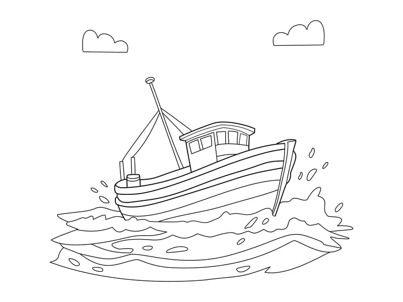 Boat Coloring Page