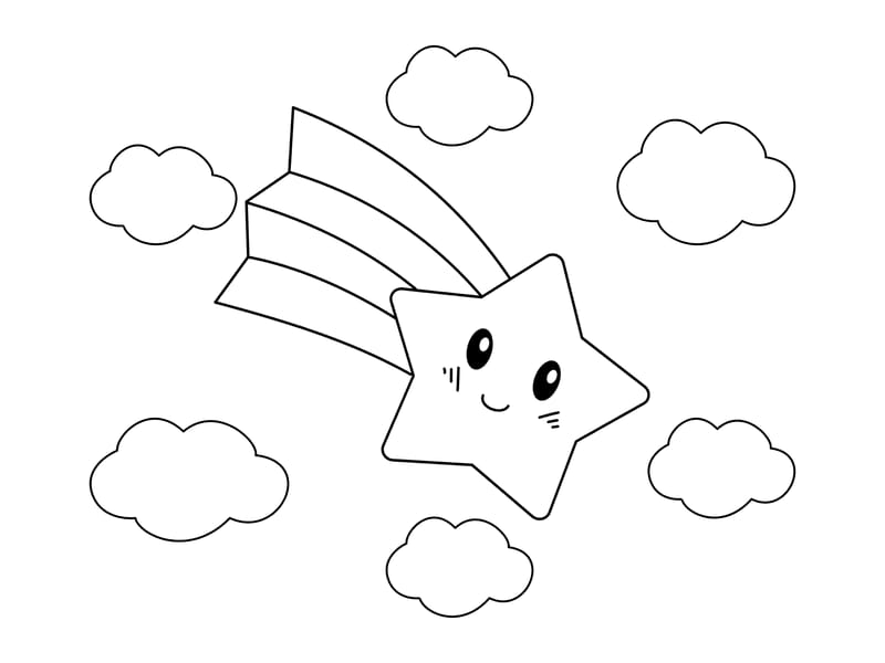 Shooting Star Coloring Page
