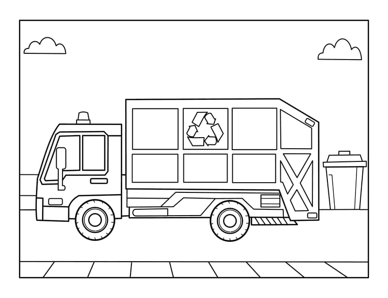 Garbage Truck Coloring Page