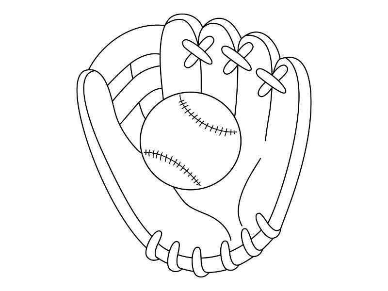 Baseball Glove Coloring Page
