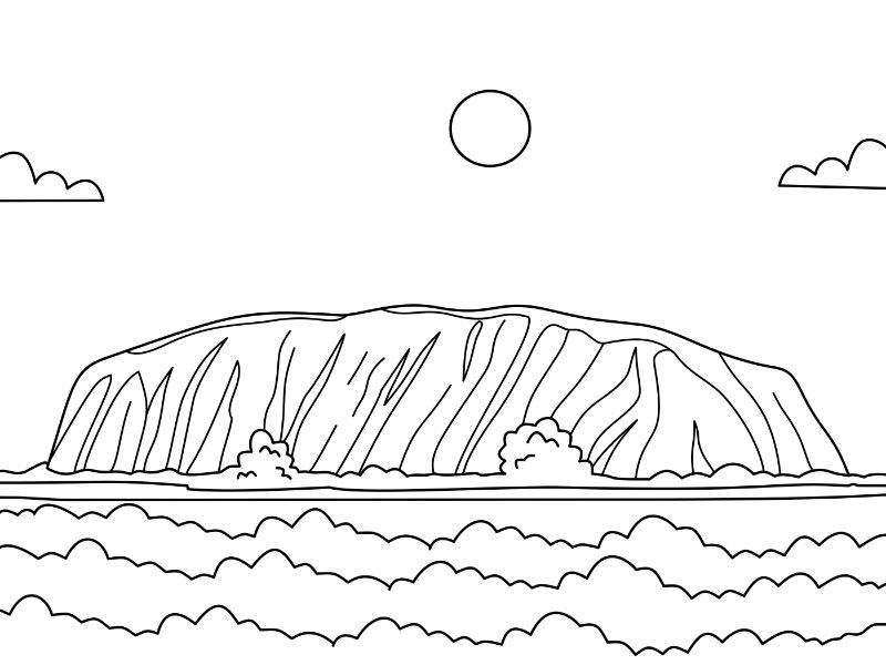 Uluru Coloring Page